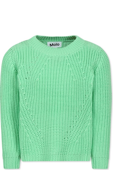 أدوات منزلية Molo Green Sweater Pour Fille Avec Logo