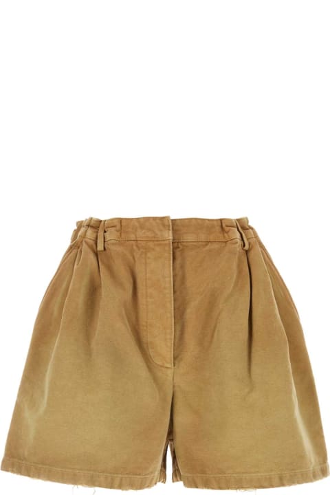 Clothing for Women Prada Camel Canvas Shorts