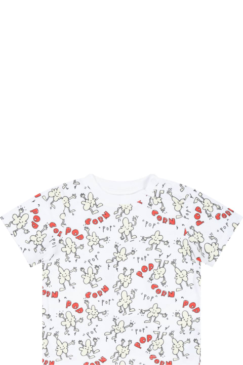 Stella McCartney Kids T-Shirts & Polo Shirts for Baby Girls Stella McCartney Kids White T-shirt For Babbykids With Pop-corn