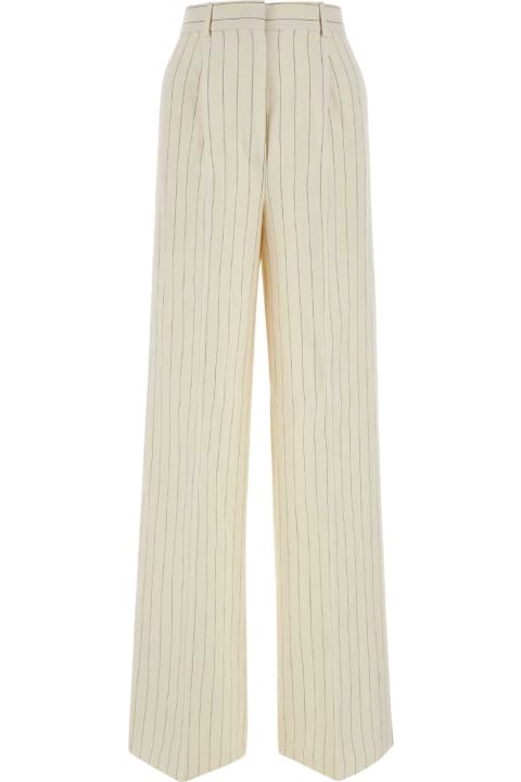 Pants & Shorts for Women Max Mara Embroidered Linen Blend Giuliva Wide-leg Pant