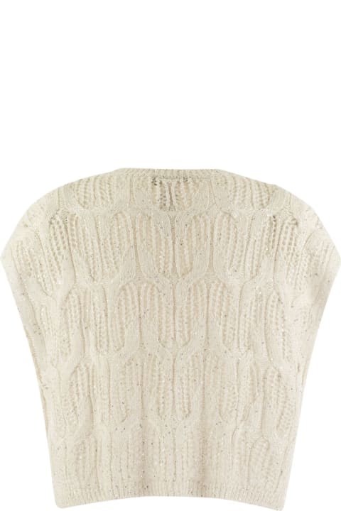 Antonelli Sweaters for Women Antonelli Crew-neck Linen And Cotton Top
