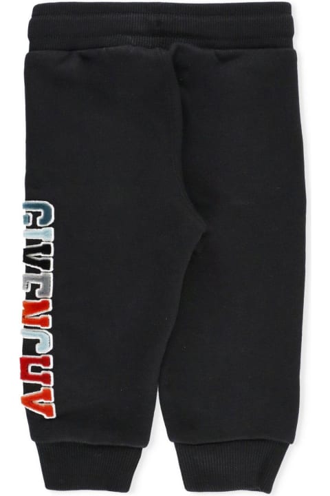 Bottoms for Baby Boys Givenchy Logo Flocked Drawstring Track Pants