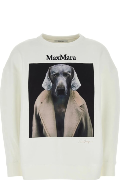 ウィメンズ フリース＆ラウンジウェア Max Mara White Stretch Cotton Blend Bacco Sweatshirt