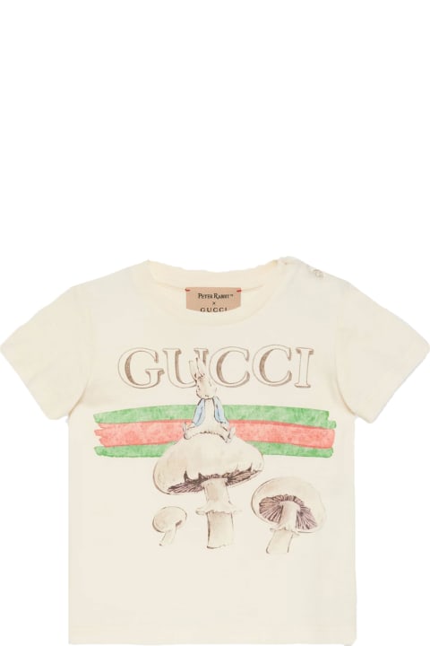 Gucci for Kids Gucci Off White Cotton Jersey T-shirt