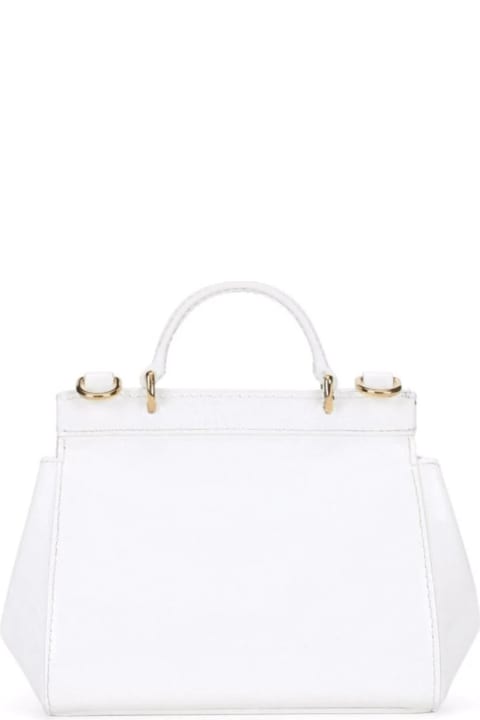 Accessories & Gifts for Baby Girls Dolce & Gabbana Mini Sicily Bag In White Patent Leather