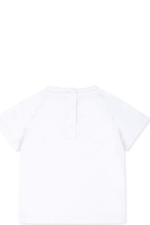 Sale for Kids Balmain White T-shirt For Baby Girl With Logo