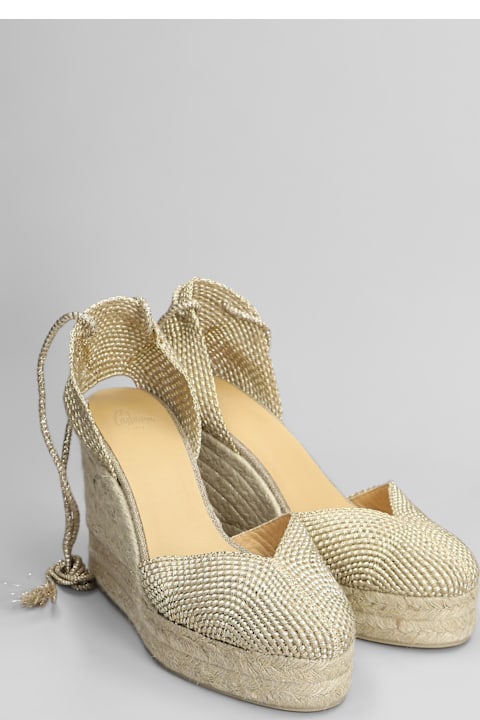 Castañer for Men Castañer Coral-8ed-256 Wedges In Gold Fabric