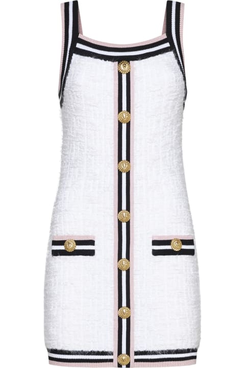 Dresses for Women Balmain Monogram Knit Mini Dress
