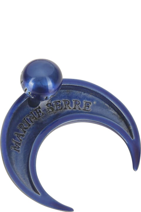 Marine Serre Jewelry for Women Marine Serre Regenerated Single Tin Moon Stud Earrings