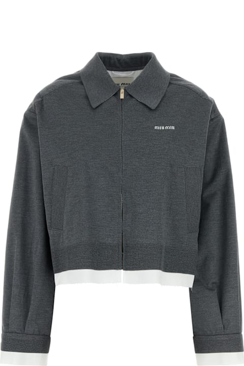 Miu Miu سترات صوف وبدل رياضية لـ السيدات Miu Miu Mélange Zip Jacket