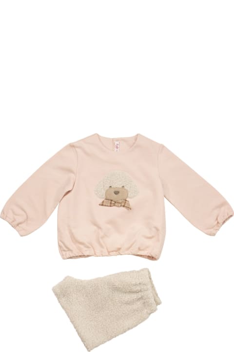 Bodysuits & Sets for Baby Girls Il Gufo Two-piece Set With Teddy Bear