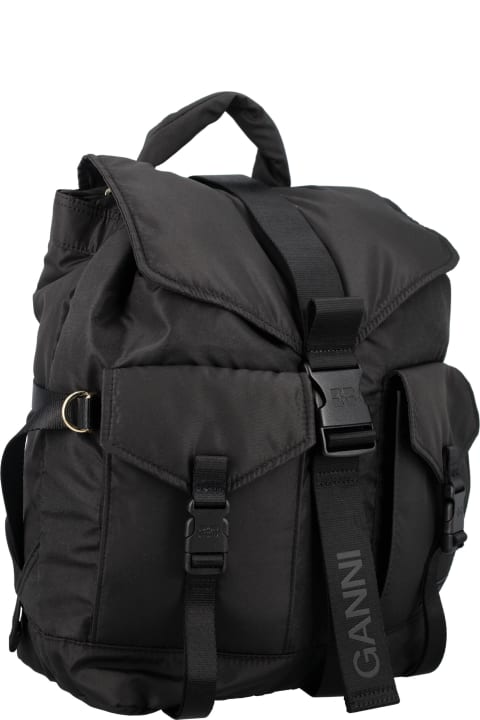 Bags for Women Ganni Black Tech Backpack