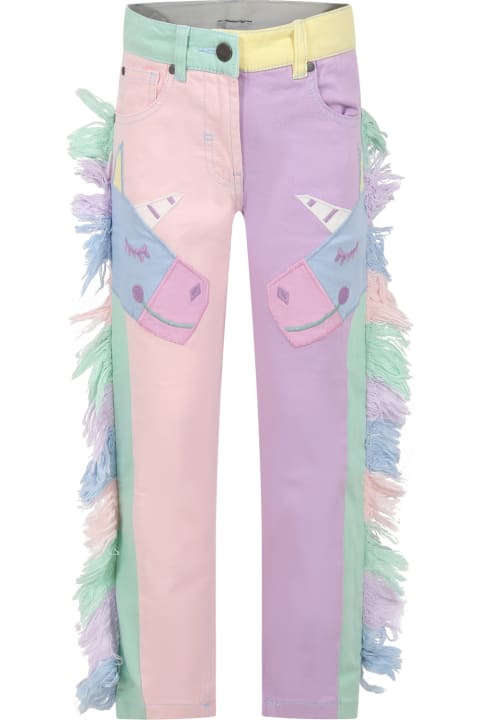 Stella McCartney Kids Bottoms for Girls Stella McCartney Kids Multicolor Jeans For Girl With Unicorns