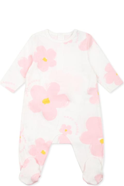 Little Marc Jacobs for Baby Girls Little Marc Jacobs White Baygrow Set For Baby Girl With Flowers