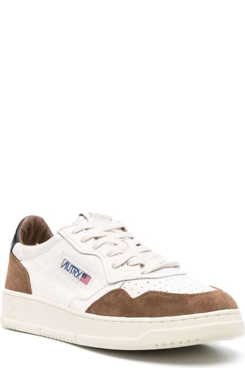 Autry for Men Autry 'medalist Low' Brown And White Low Top Sneakers With Side Logo Detail In Leather And Suede Man