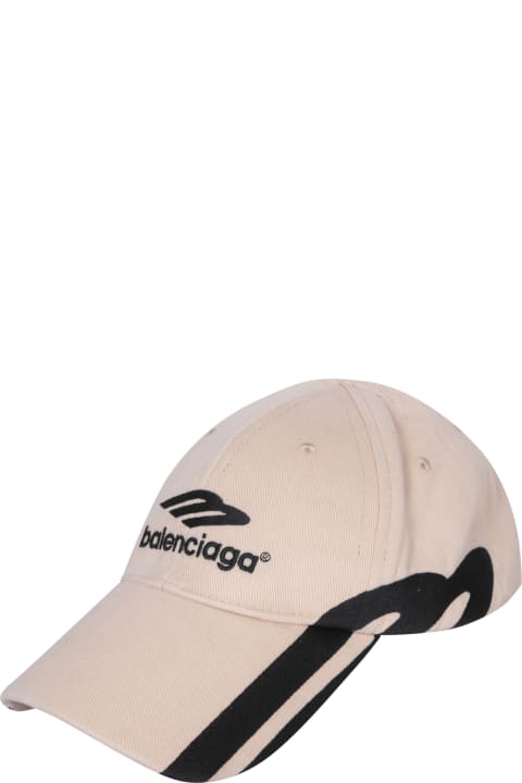 Balenciaga Hats for Women Balenciaga 3b White/black Baseball Cap