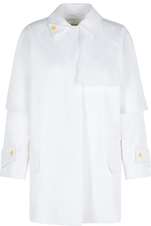 Max Mara Coats & Jackets for Women Max Mara 'baba' White Cotton Raincoat