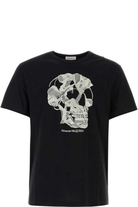 Topwear for Men Alexander McQueen Black Cotton T-shirt