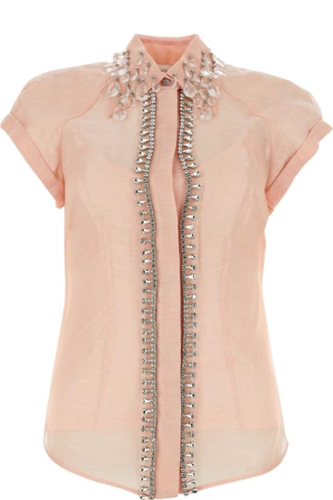 Fashion for Women Zimmermann Pink Linen Blend Matchmaker Shirt
