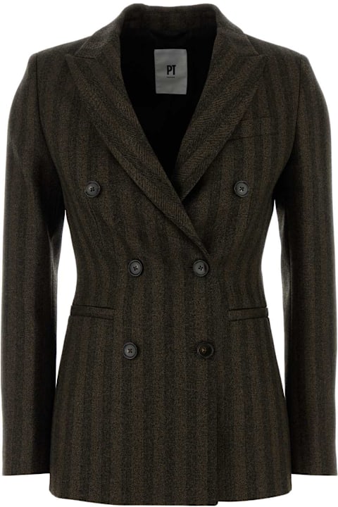 PT Torino for Men PT Torino Embroidered Stretch Wool Blazer