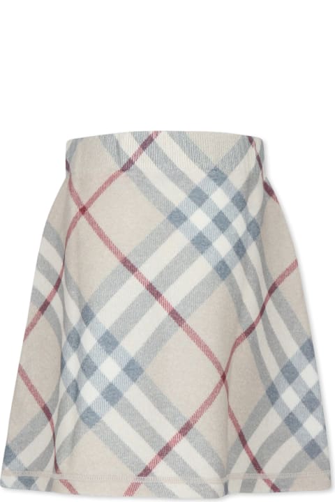 Homeware Burberry Beige Skirt For Girl With Vintage Check
