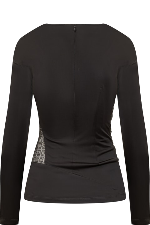 Givenchy Women Givenchy Draped Jersey And Lace Top