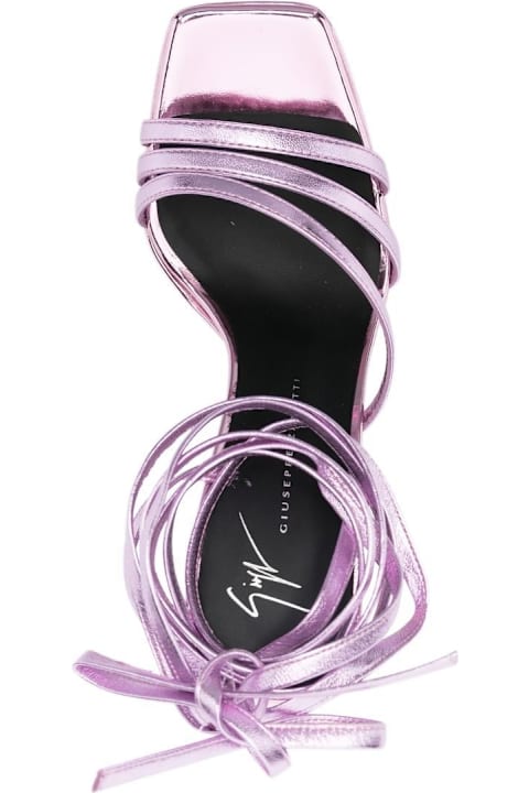 Homeware Giuseppe Zanotti Metallic Leather Heel Sandals