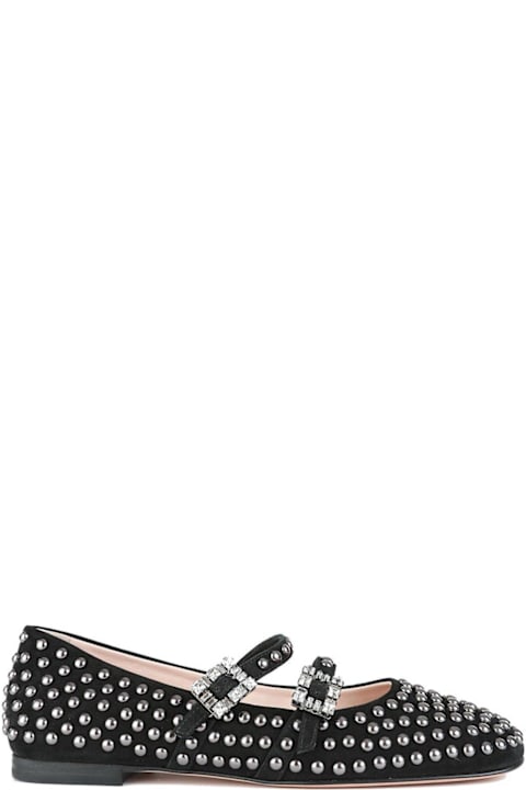 Homeware Roger Vivier Stud Embellished Buckle Strap Flat Shoes