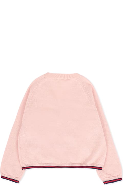 Homeware Gucci Pink Cardigan For Baby Girl With Web Detail