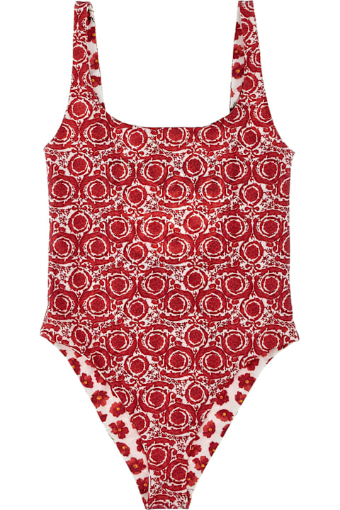 Versace Swimwear for Women Versace Reversible 'strawberry Garden' Swimsuit