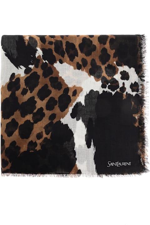 Scarves for Men Saint Laurent Saint Laurent Scarf With Animal Motif