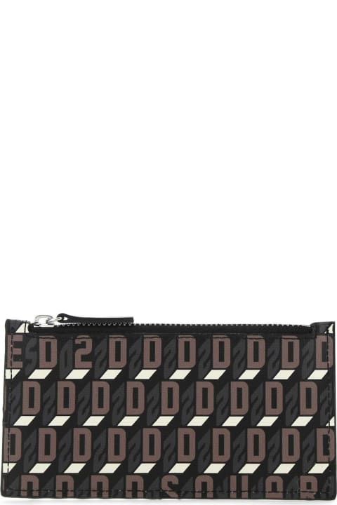 Wallets for Women Dsquared2 Printed Canvas Card Holder