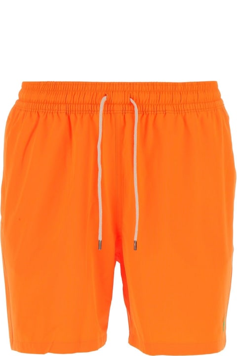 Polo Ralph Lauren Pants for Men Polo Ralph Lauren Fluo Orange Stretch Polyester Swimming Shorts Polo Ralph Lauren
