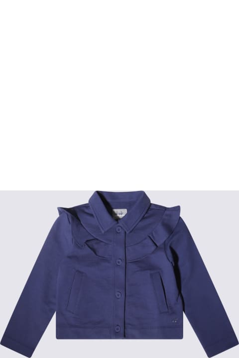 Il Gufo Coats & Jackets for Girls Il Gufo Navy Blue Cotton Down Jacket