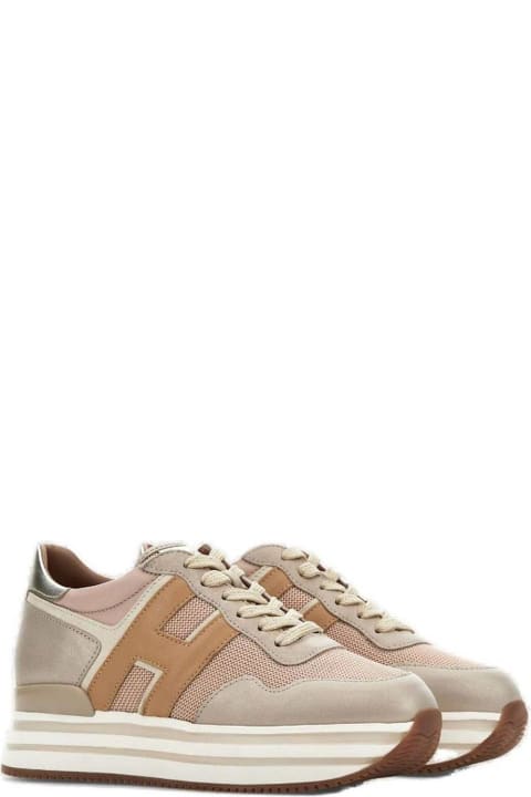 Wedges for Women Hogan Panelled Lace-up Sneakers