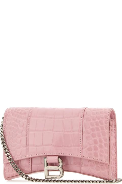 Pastel Pink Leather Hourglass Wallet