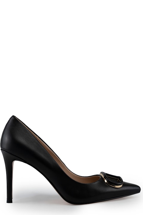 Homeware TwinSet Leather Pumps With Oval-t Logo