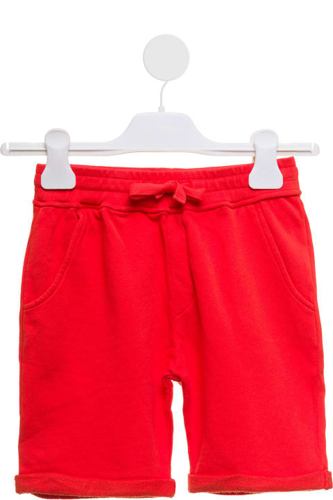 Emile Et Ida Kida Girls's Basic Red Cotton Shorts