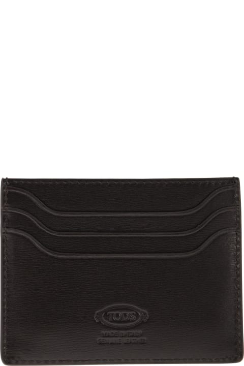 Tod's for Men Tod's Leather Card Holder With Logo