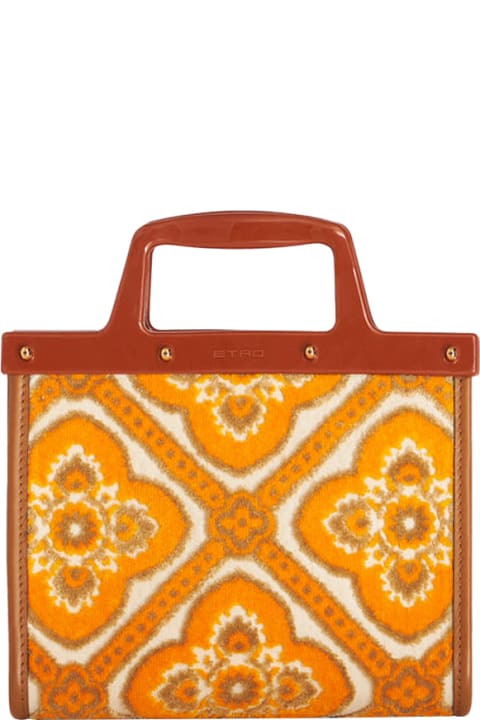 Fashion for Women Etro Jacquard Love Trotter Mini Bag In Orange