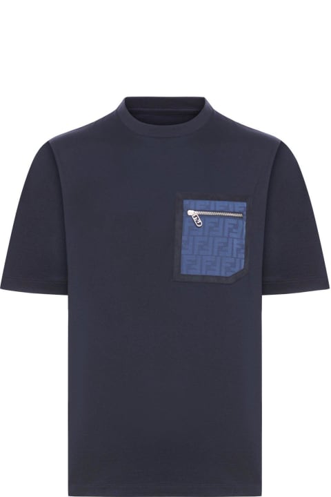 Topwear for Men Fendi Monogrammed Pocket Crewneck T-shirt