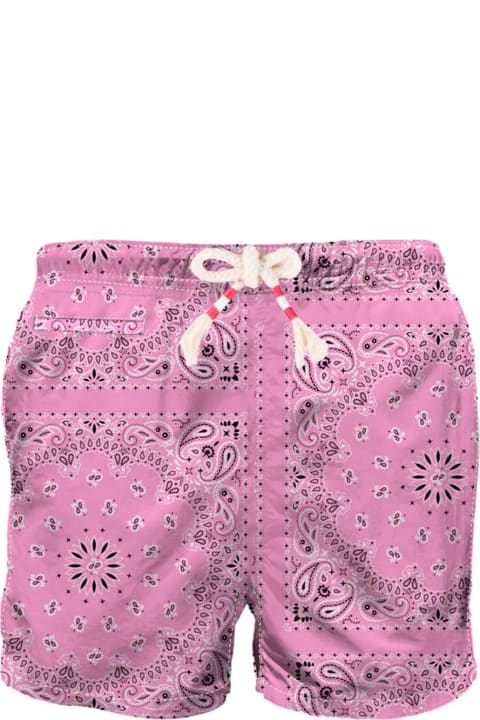 Homeware MC2 Saint Barth Man Swim Shorts With Pink Bandanna Print