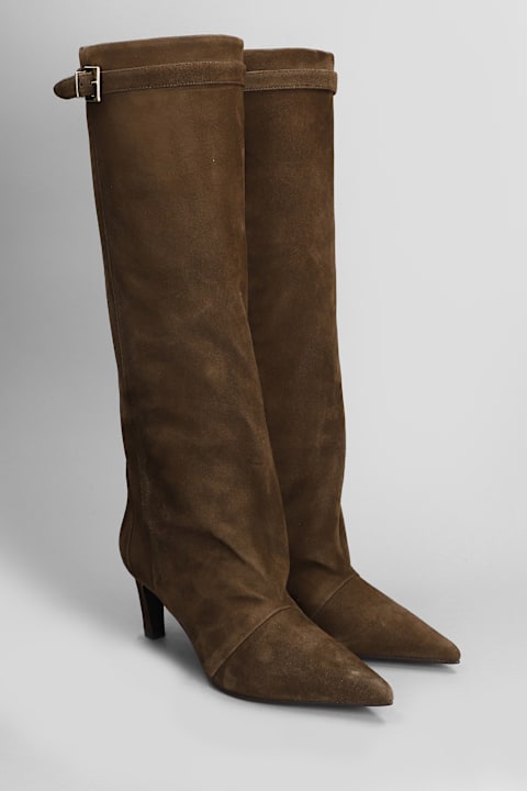 Lella Baldi Shoes for Women Lella Baldi High Heels Boots In Brown Suede