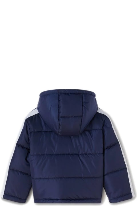 Fashion for Baby Boys Palm Angels Blue Puffer Jacket With Logo