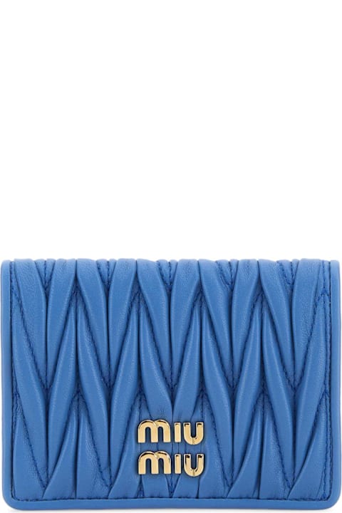 Miu Miu Wallets for Women Miu Miu Cerulean Nappa Leather Card Holder