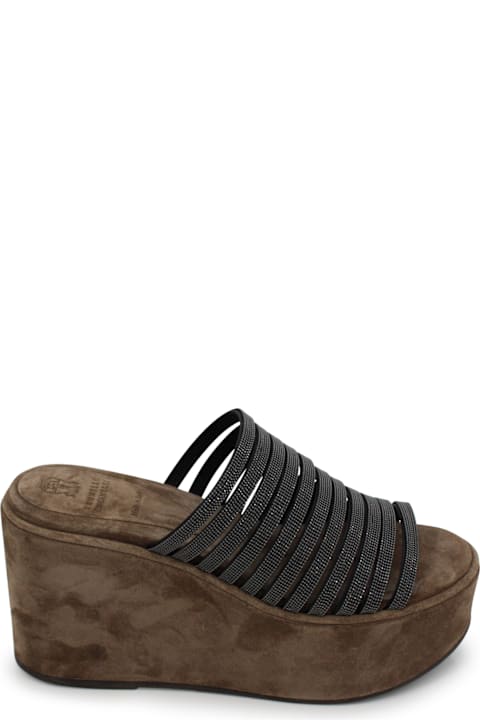 Brunello Cucinelli for Kids Brunello Cucinelli Platform Sandals