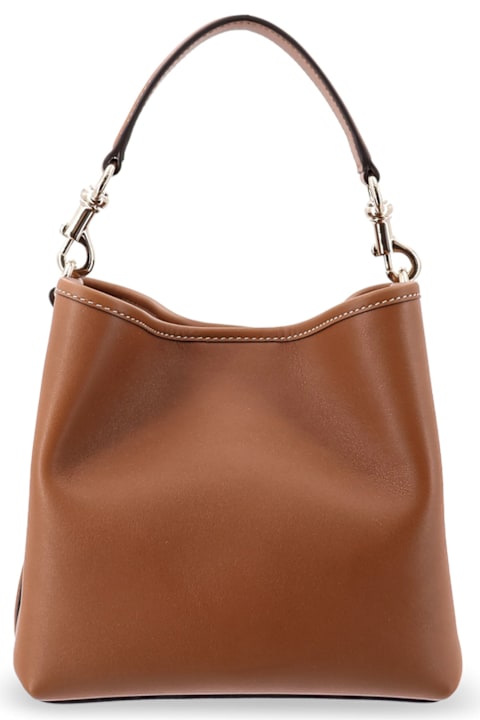 Gucci Shoulder Bags for Women Gucci Gg Emblem Leather Bucket Bag With Frontal Logo