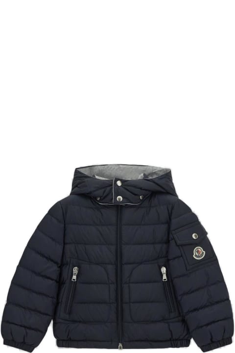 Topwear for Baby Girls Moncler Logo Patch Padded Jacket