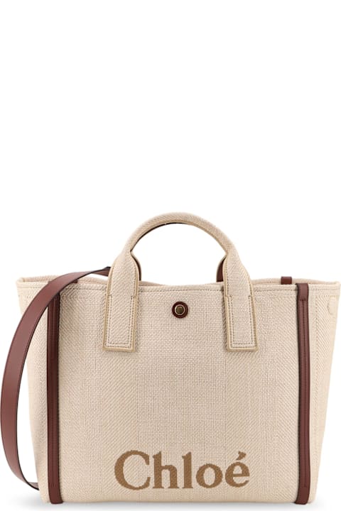 Chloé Bags for Women Chloé Chloè Carry Canvas Shoulder Bag With Logo Embroidery