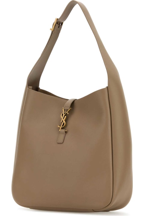 Saint Laurent Bags for Women Saint Laurent Dove Grey Leather Large Le 5 ã  7 Shoulder Bag